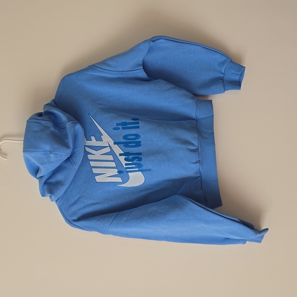 Nike Kids Pullover Hoodie Sweater Baby Blue Sportswear Club Fleece Size L - Picture 9 of 9